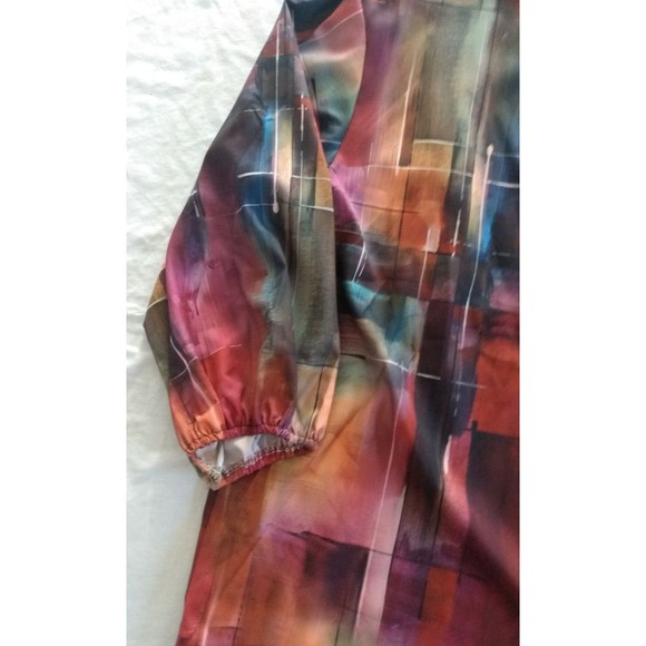 Noracora Women's Colorful Multicolor Blouse Top Shirt 3/4 Sleeve XXL NEW - Picture 3 of 13